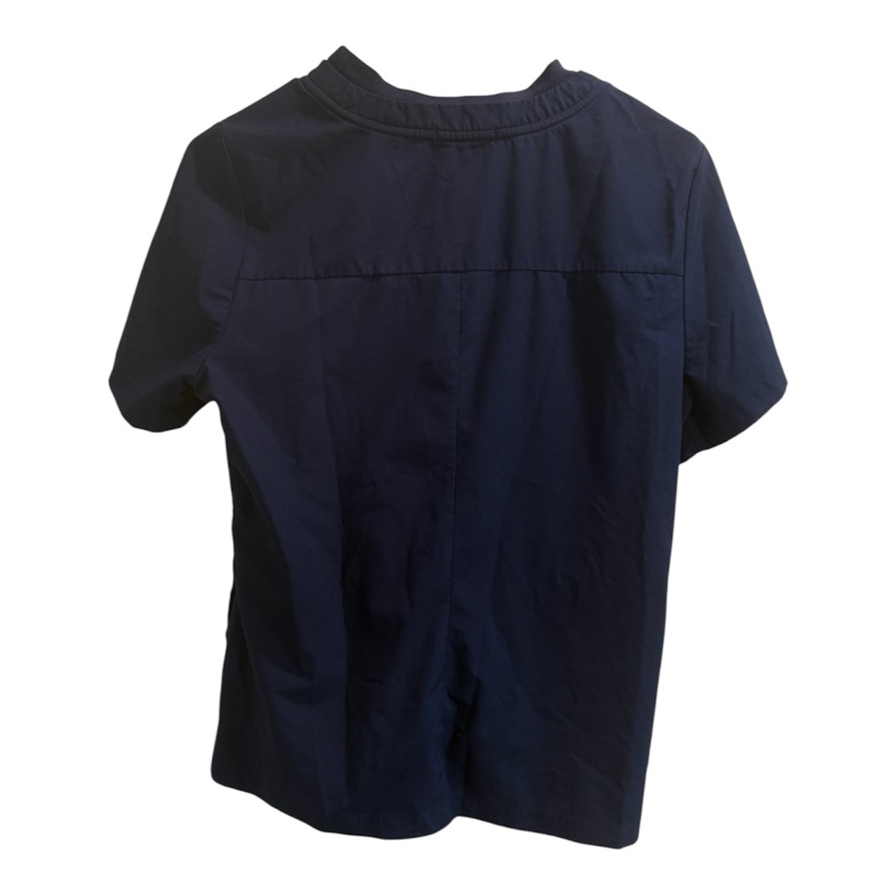 FIGS Oran Slim Scrub Top Navy S FIONx Freex Discontinued Double Collar - Picture 2 of 5